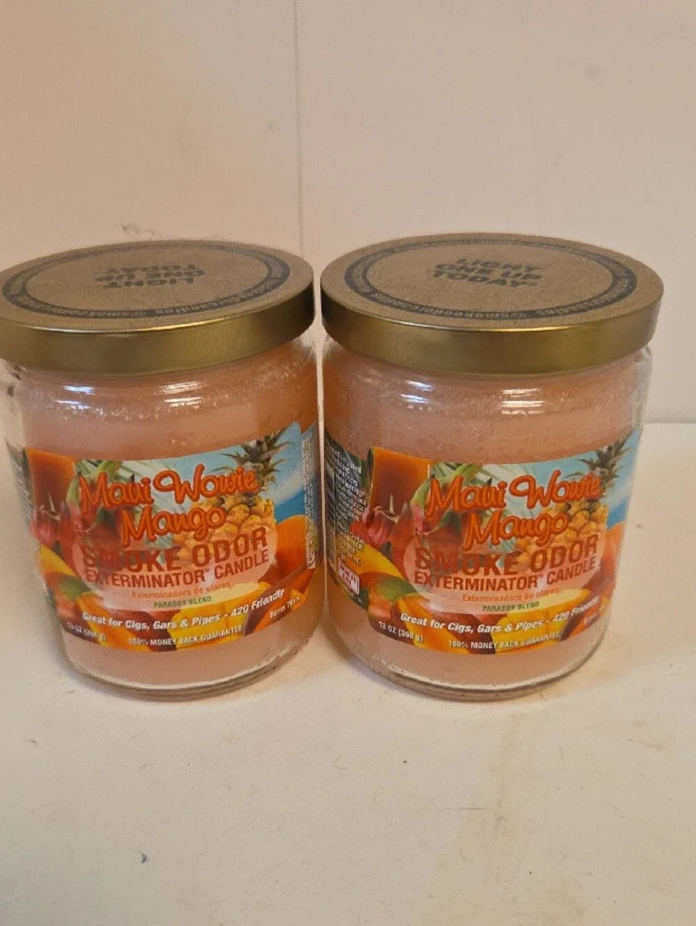 Mango Smoke Odor Exterminator Candle - Peach Set Of 2